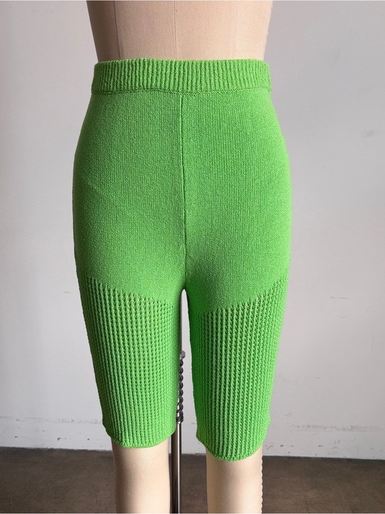 Nanushka Pants - $526 NWT Nanushka “Paola” Knit Bike Shorts in Bright Green Sz Medium